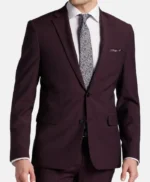 Men’s Slim Fit 3 Piece Burgundy Suit
