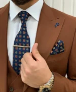 Men’s Slim Fit Dark Brown 3 Piece Suit