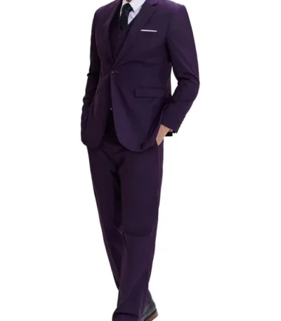 Men’s Slim Fit Purple Three Piece Suit