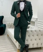 Men 3 Piece Suit Green Tuxedo Suit