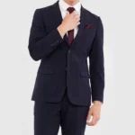 Romero Stylish Check Navy Blue Suit
