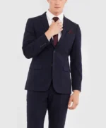 Romero Stylish Check Navy Blue Suit
