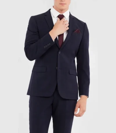 Romero Stylish Check Navy Blue Suit