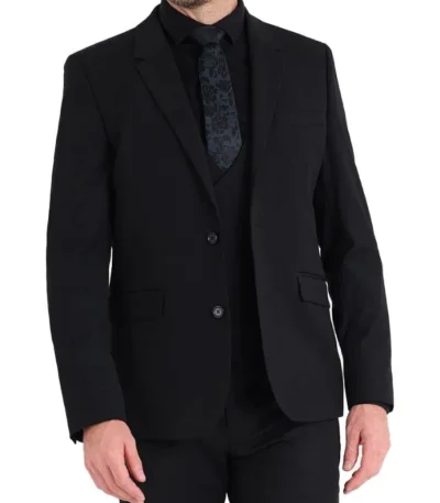 Simple Men’s Black Three Piece Suit