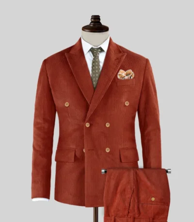 Smith Stylish Red Corduroy Suit