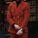 Smith Stylish Red Corduroy Suit