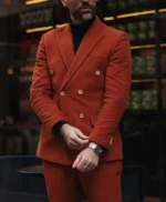 Smith Stylish Red Corduroy Suit