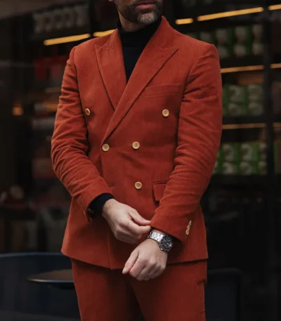 Smith Stylish Red Corduroy Suit