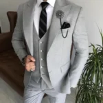 Steve Mens Grey 3 Piece Suit