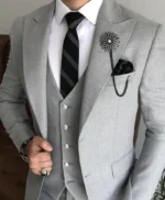 Steve Mens Grey 3 Piece Suit