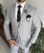 Steve Mens Grey 3 Piece Suit