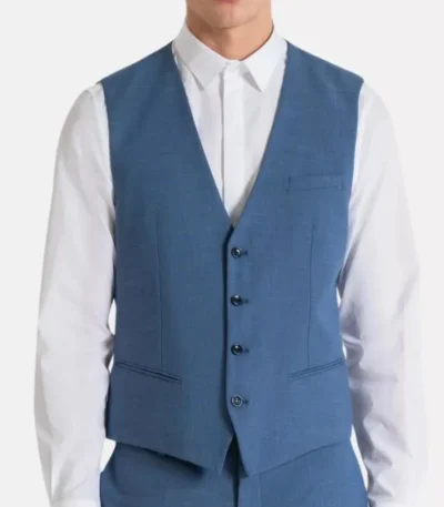 Stylish Mens Slim Fit Light Blue Suit