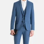 Stylish Mens Slim Fit Light Blue Suit