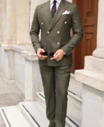 Two Piece Military Green Suit