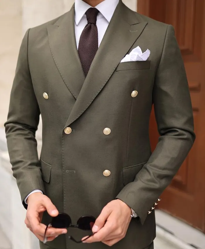 Two Piece Military Green Suit Two Piece Military Green Suit
