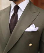 Two Piece Military Green Suit
