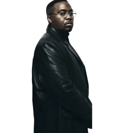 2026 Campaign Nas Black Leather Coat