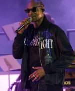 2026 Coachella Snoop Dogg Black Satin Jacket