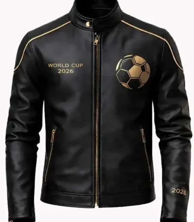 2026 FIFA World Cup Black Leather Jacket