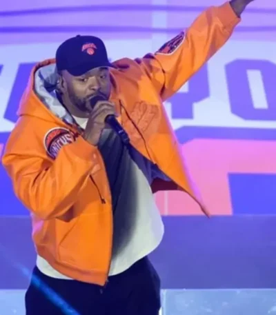 Knicks Game 2 Halftime Show Method Man Orange Jacket