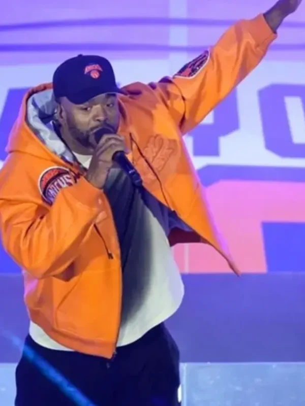 Knicks Game 2 Halftime Show Method Man Orange Jacket