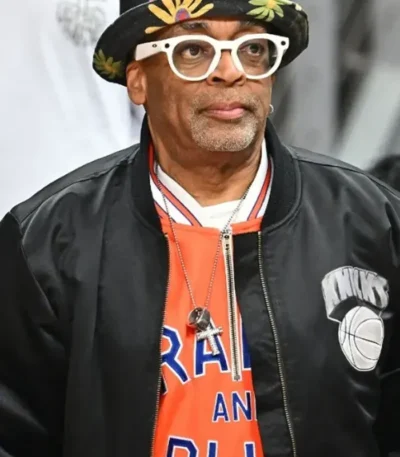 New York Knicks v Atlanta Hawks Spike Lee Black Satin Jacket