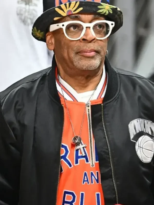 New York Knicks v Atlanta Hawks Spike Lee Black Satin Jacket