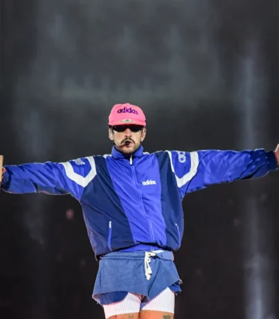2026 Tour Bad Bunny Blue Adidas Track Jacket