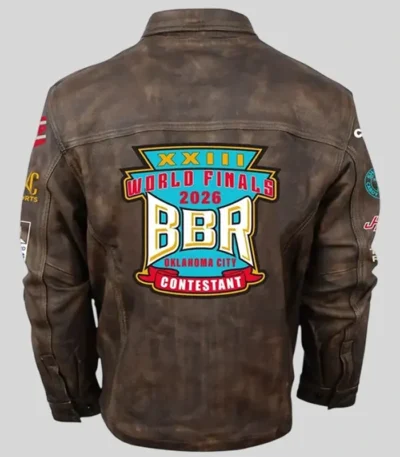 BBR World Finals 2026 Brown Leather Jacket