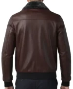 Adams Flight Dark Brown Men’s Leather Bomber Jacket