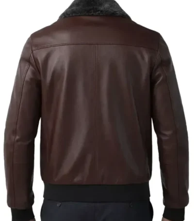 Adams Flight Dark Brown Men’s Leather Bomber Jacket