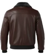 Adams Flight Dark Brown Men’s Leather Bomber Jacket