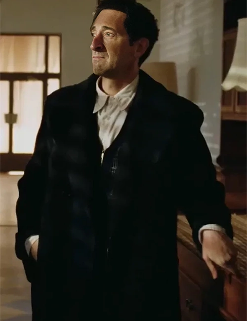 Adrien Brody The Brutalist Black Trench Coat Adrien Brody The Brutalist Black Trench Coat