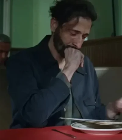 Adrien Brody The Brutalist Blue Jacket