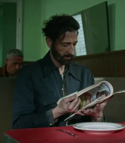 Adrien Brody The Brutalist Blue Jacket