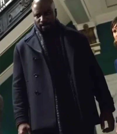 Alarum Mike Colter Black Wool Coat