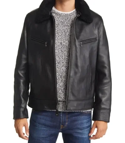 Alex Mens Leather Shearling Jacket