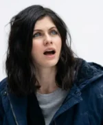 Couples Weekend Alexandra Daddario Blue Hooded Jacket