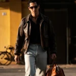 Alfonso De Portago Ferrari 2023 Brown Leather Jacket