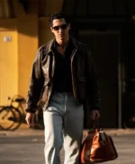 Alfonso De Portago Ferrari 2023 Brown Leather Jacket