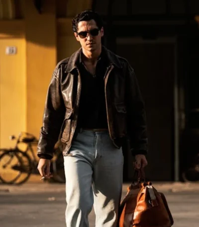 Alfonso De Portago Ferrari 2023 Brown Leather Jacket
