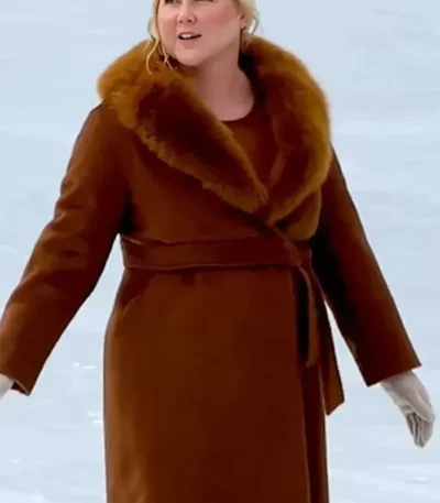 Amy Schumer Kinda Pregnant Brown Shearling Coat