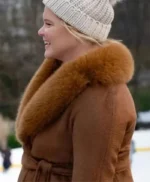 Amy Schumer Kinda Pregnant Brown Shearling Coat