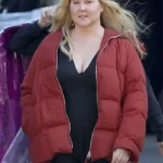 Amy Schumer Kinda Pregnant Red Puffer Jacket