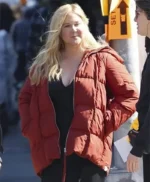 Amy Schumer Kinda Pregnant Red Puffer Jacket