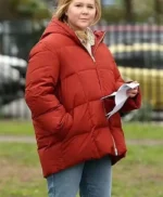 Amy Schumer Kinda Pregnant Red Puffer Jacket