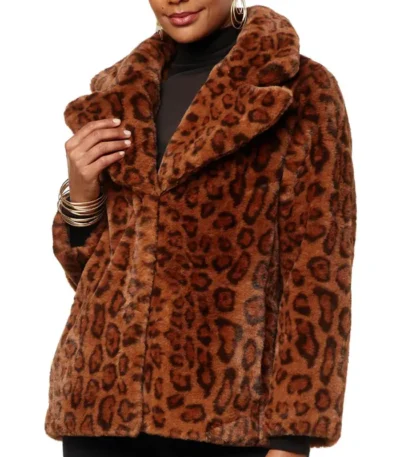 Aria Mink Fur Leopard Print Coat