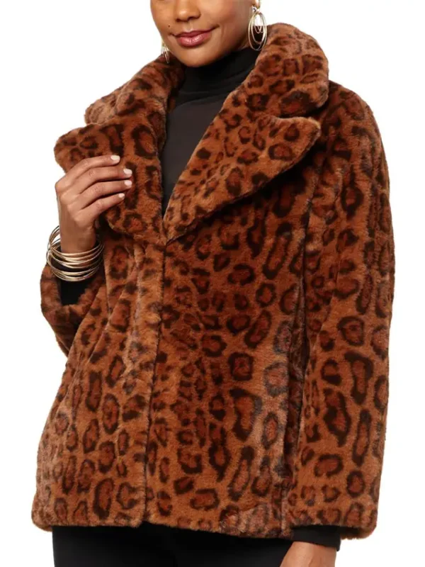 Aria Mink Fur Leopard Print Coat