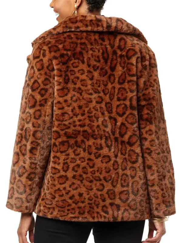 Aria Mink Fur Leopard Print Coat