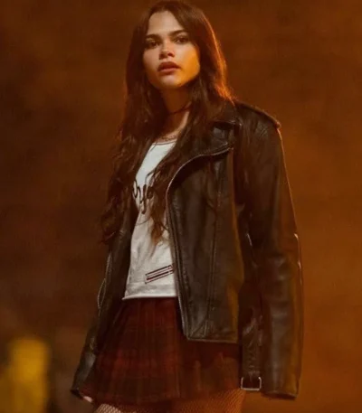 Ariana Greenblatt Fear Street Prom Queen 2025 Black Leather Jacket